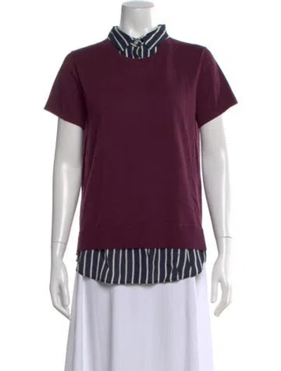 Pre-owned Kule Striped Crew Neck Sweater In Purple