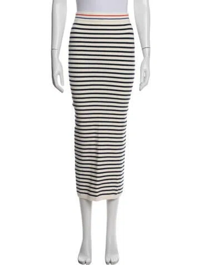 Pre-owned Kule Striped Crew Neck Sweater In White