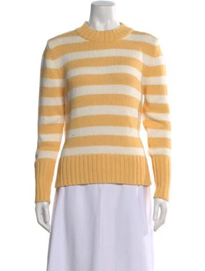 Pre-owned Kule Striped Crew Neck Sweater In Yellow