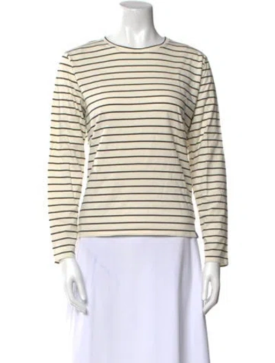 Pre-owned Kule Striped Crew Neck Sweatshirt In Black