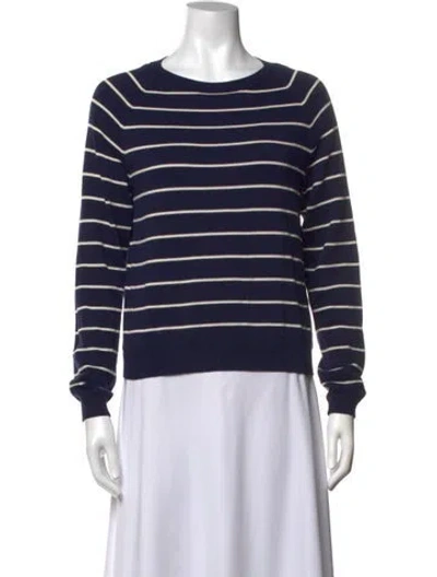 Pre-owned Kule Striped Crew Neck Sweatshirt In Blue