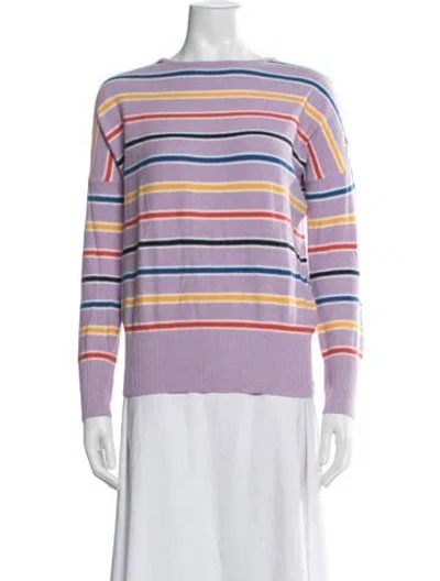 Pre-owned Kule Striped Crew Neck Sweatshirt In Purple