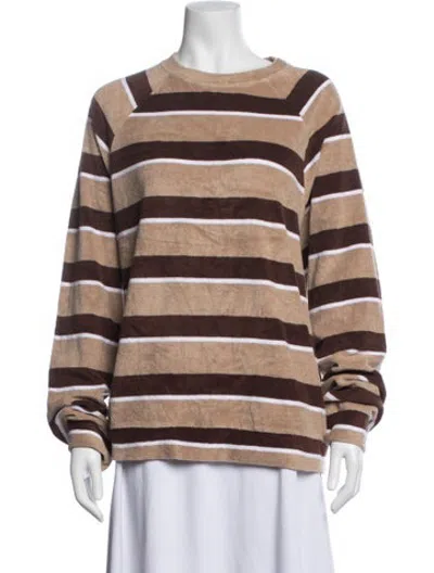 Pre-owned Kule Striped Crew Neck Sweatshirt W/ Tags In Multicolor