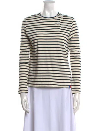 Pre-owned Kule Striped Crew Neck Top In Black