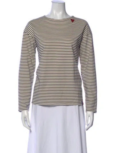 Pre-owned Kule Striped Crew Neck Top In Black