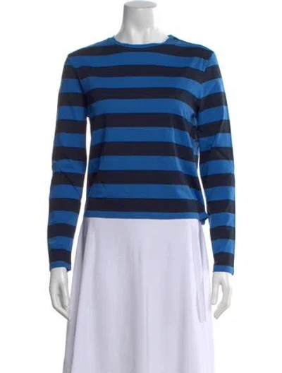 Pre-owned Kule Striped Crew Neck Top In Blue
