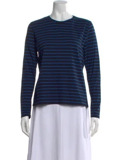 Pre-owned Kule Striped Crew Neck Top In Blue