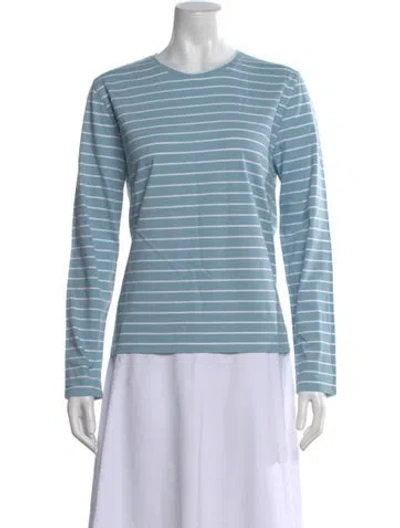 Pre-owned Kule Striped Crew Neck Top In Blue