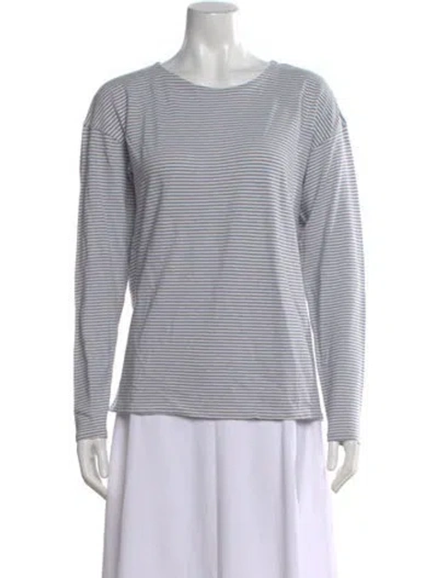 Pre-owned Kule Striped Crew Neck Top In Blue