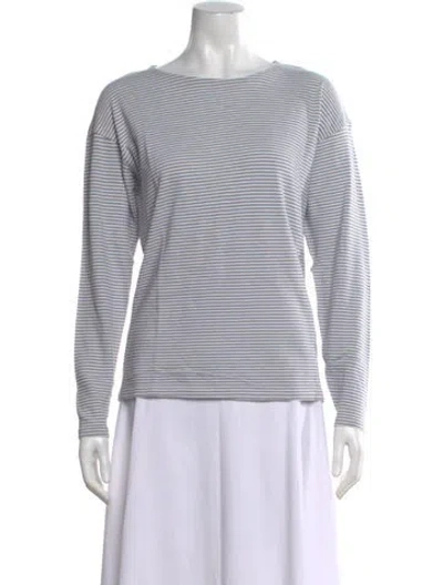 Pre-owned Kule Striped Crew Neck Top In Blue