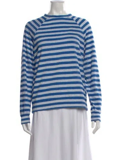 Pre-owned Kule Striped Crew Neck Top In Blue