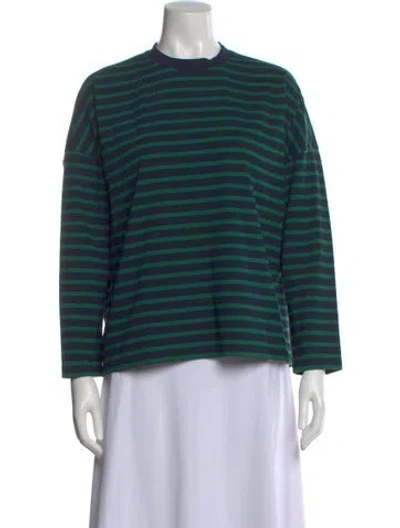 Pre-owned Kule Striped Crew Neck Top In Blue