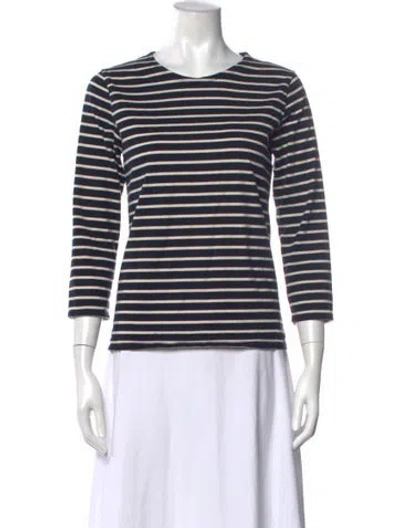 Pre-owned Kule Striped Crew Neck Top In Blue