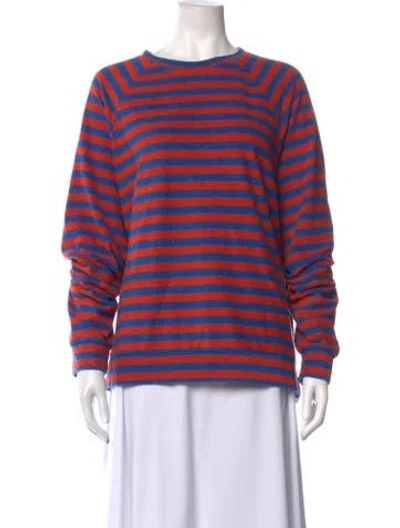 Pre-owned Kule Striped Crew Neck Top In Blue