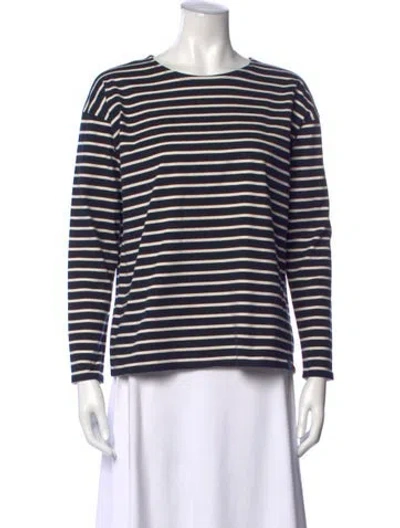 Pre-owned Kule Striped Crew Neck Top In Blue
