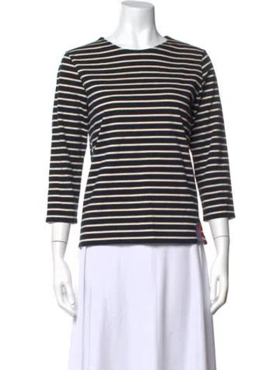 Pre-owned Kule Striped Crew Neck Top In Blue