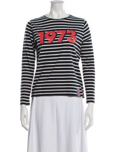 Pre-owned Kule Striped Crew Neck Top In Blue/white
