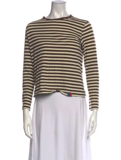 Pre-owned Kule Striped Crew Neck Top In Multicolor