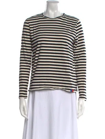 Pre-owned Kule Striped Crew Neck Top In Neutral