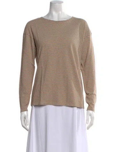 Pre-owned Kule Striped Crew Neck Top In Neutral