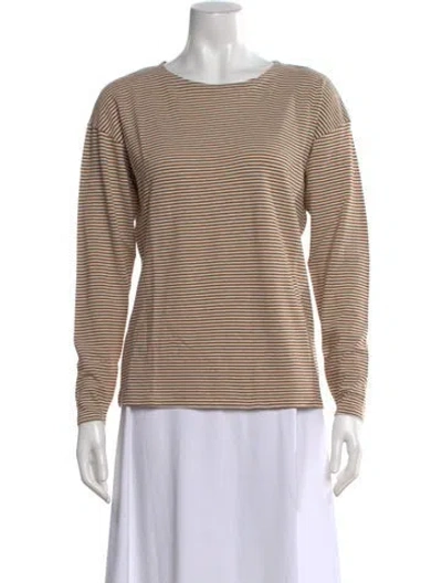 Pre-owned Kule Striped Crew Neck Top In Neutral