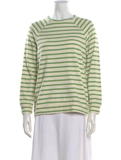 Pre-owned Kule Striped Crew Neck Top In Neutral