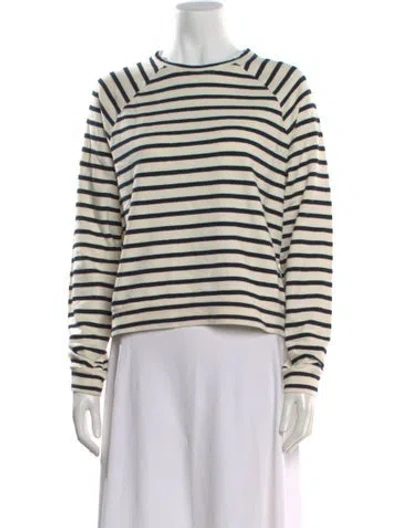 Pre-owned Kule Striped Crew Neck Top In Neutral