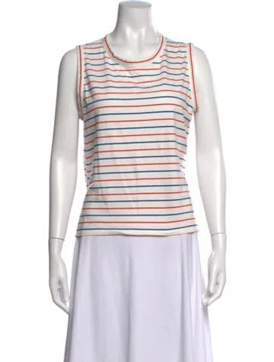 Pre-owned Kule Striped Crew Neck Top In Neutral