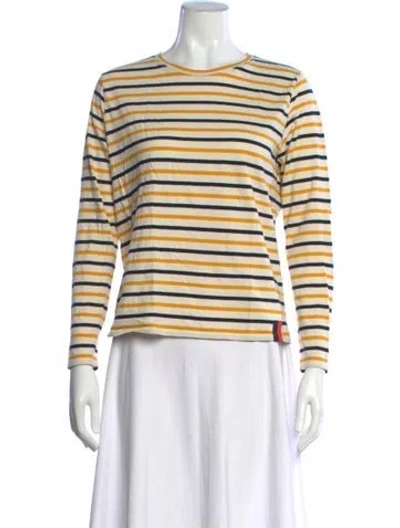 Pre-owned Kule Striped Crew Neck Top In Neutral