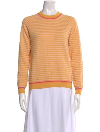 Pre-owned Kule Striped Crew Neck Top In Orange