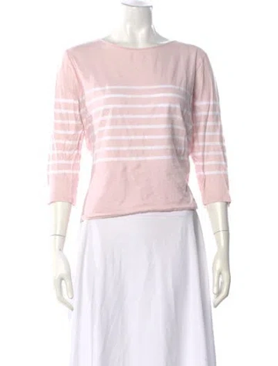 Pre-owned Kule Striped Crew Neck Top In Pink