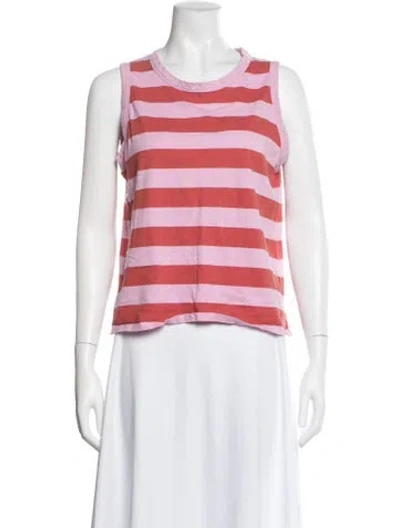Pre-owned Kule Striped Crew Neck Top In Purple