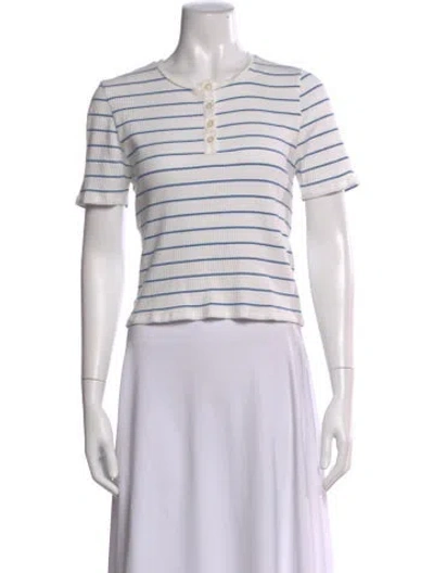 Pre-owned Kule Striped Crew Neck Top In Purple