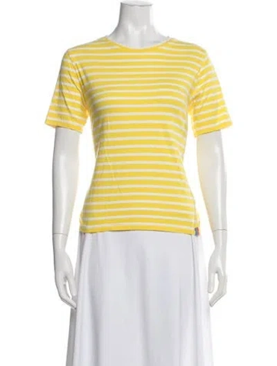 Pre-owned Kule Striped Crew Neck Top In Yellow