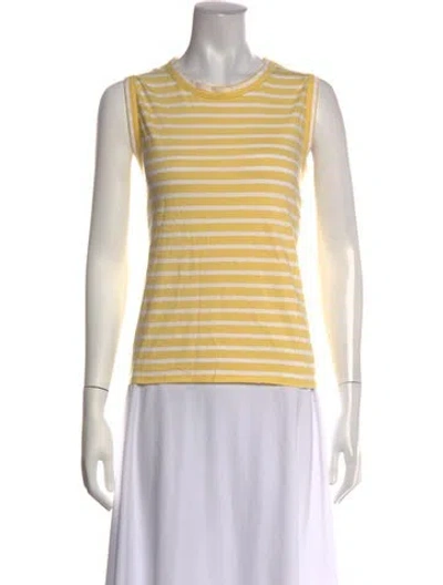 Pre-owned Kule Striped Crew Neck Top In Yellow