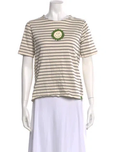 Pre-owned Kule Striped Crew Neck T-shirt