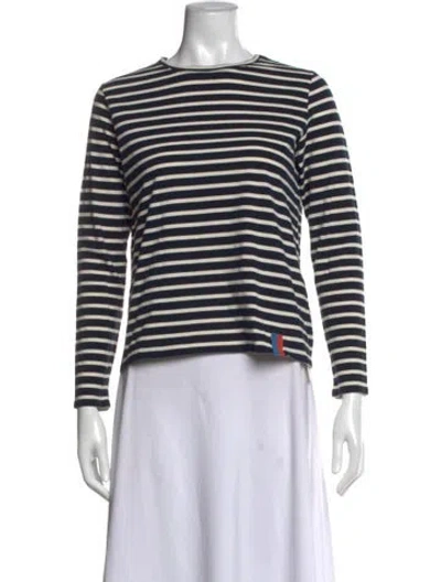 Pre-owned Kule Striped Crew Neck T-shirt