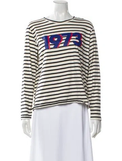 Pre-owned Kule Striped Crew Neck T-shirt In Black