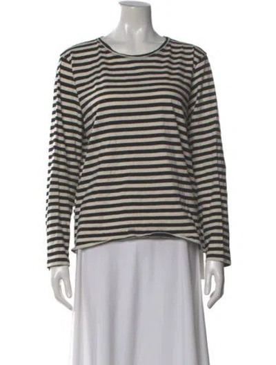 Pre-owned Kule Striped Crew Neck T-shirt In Black