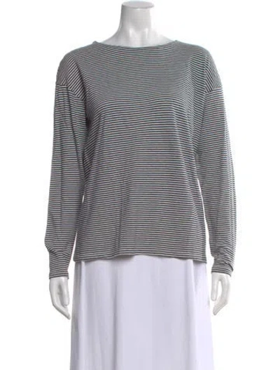 Pre-owned Kule Striped Crew Neck T-shirt In Black