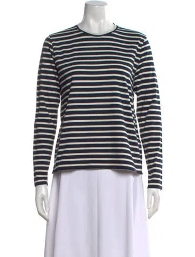 Pre-owned Kule Striped Crew Neck T-shirt In Black