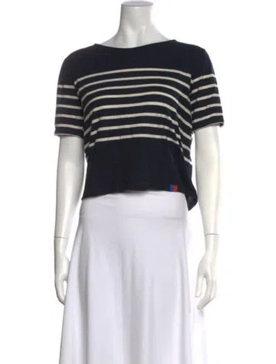 Pre-owned Kule Striped Crew Neck T-shirt In Black