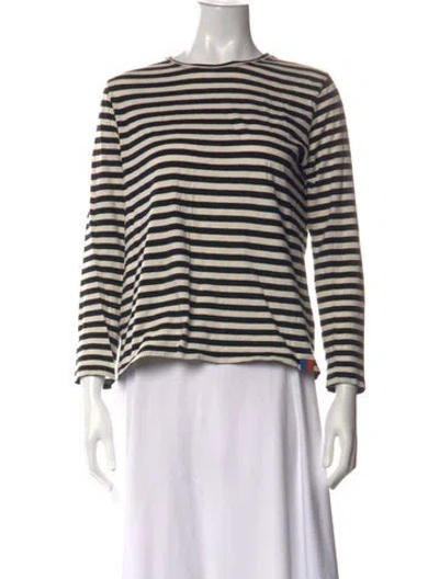 Pre-owned Kule Striped Crew Neck T-shirt In Black