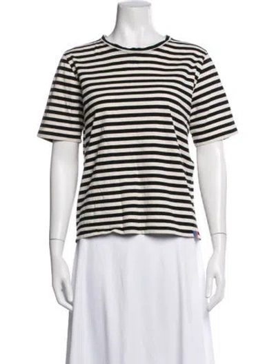Pre-owned Kule Striped Crew Neck T-shirt In Black