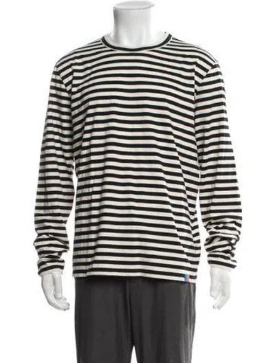 Pre-owned Kule Striped Crew Neck T-shirt In Black