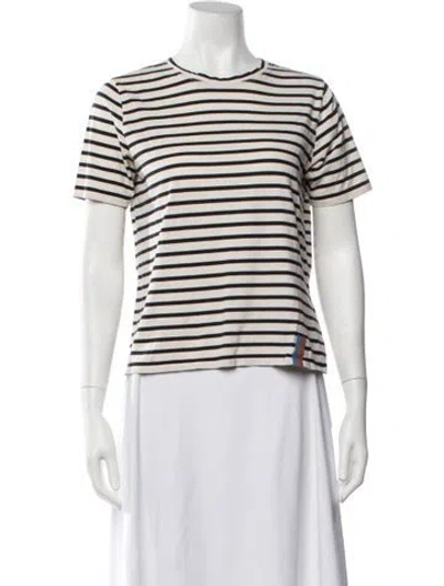 Pre-owned Kule Striped Crew Neck T-shirt In Black