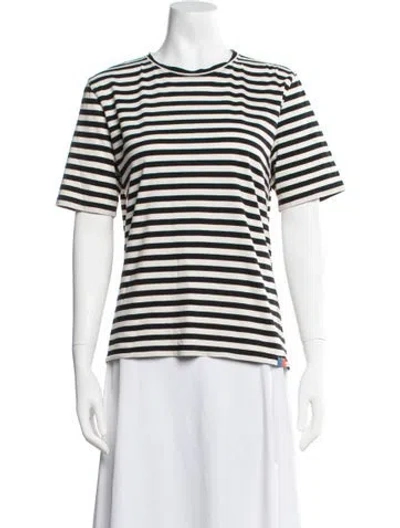 Pre-owned Kule Striped Crew Neck T-shirt In Black