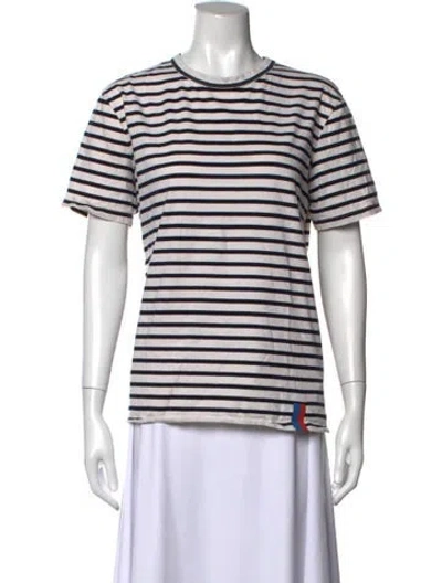 Pre-owned Kule Striped Crew Neck T-shirt In Black/neutrals
