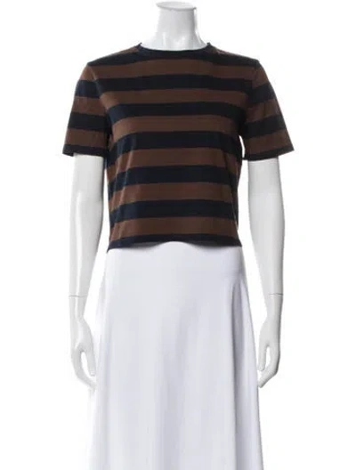 Pre-owned Kule Striped Crew Neck T-shirt In Blue