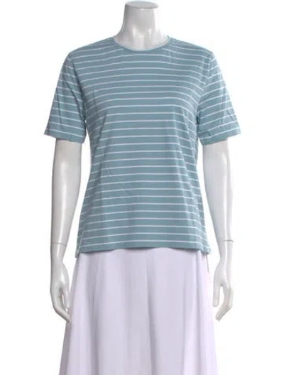Pre-owned Kule Striped Crew Neck T-shirt In Blue
